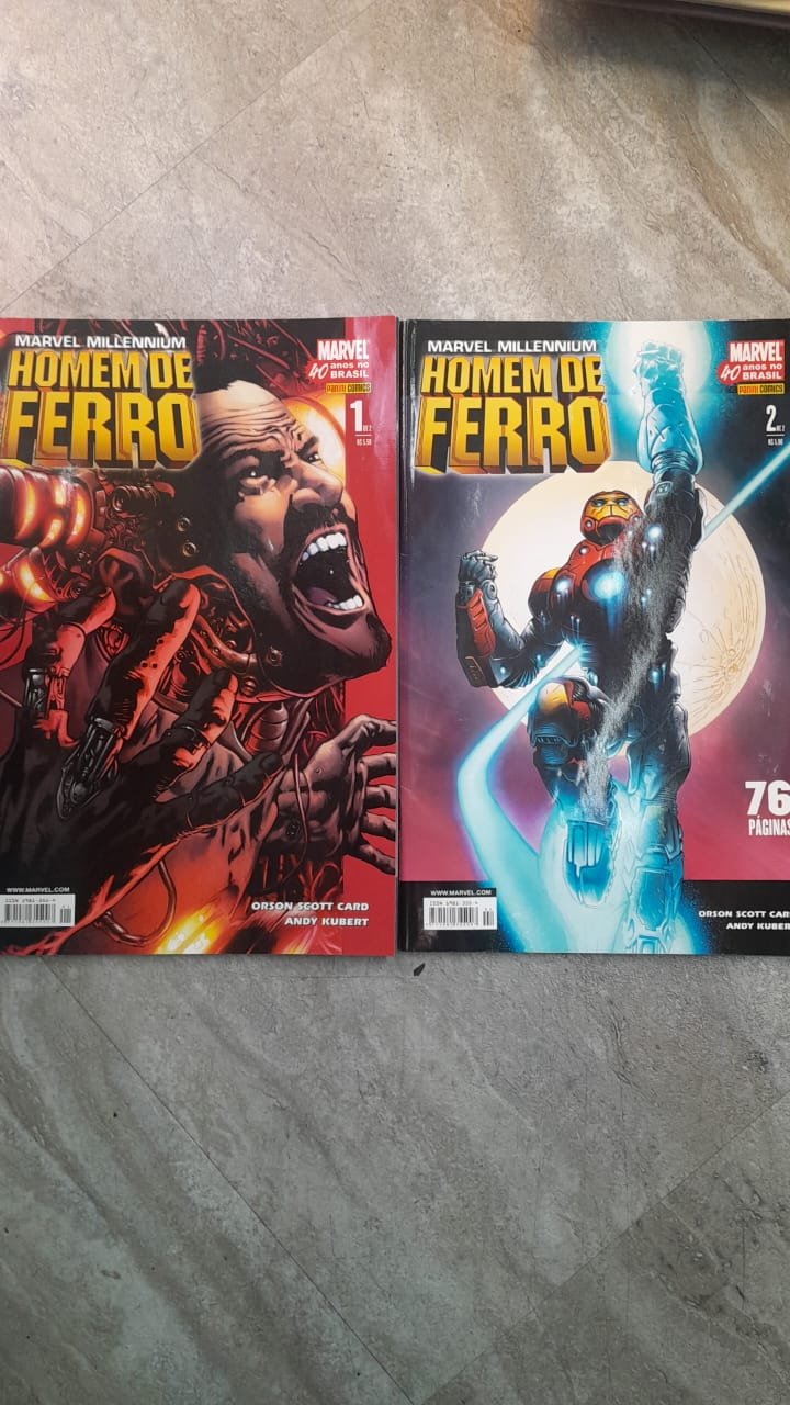 46 Marvel Millennium Homem de Ferro completo 1 e 2 - Imagem 1